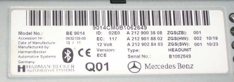 Mercedes Benz Radio BE9014